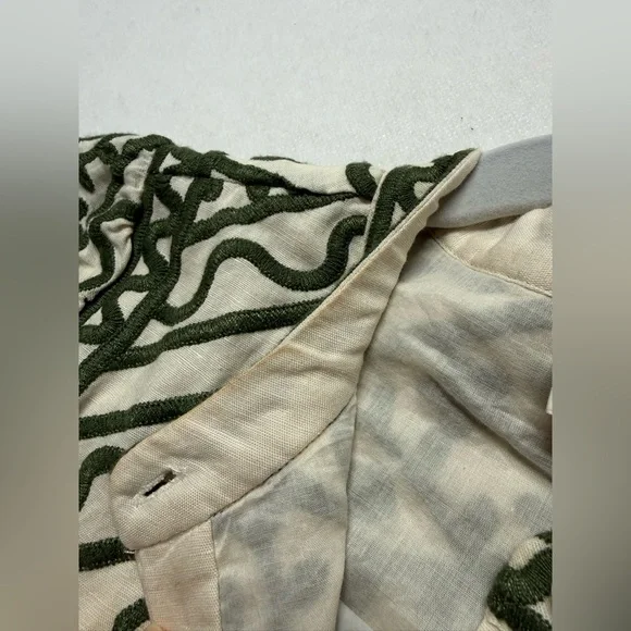 Sézane Silvana dress in a green geometric pattern ecru green - Picture 16 of 16